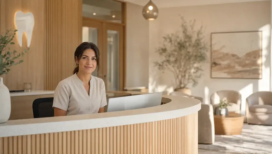 The welcoming reception desk at Cheshire Dental Centre